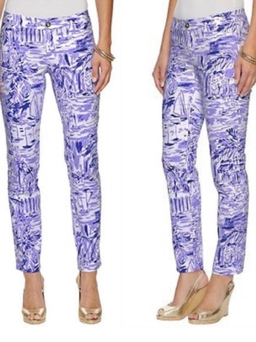 Lilly Pulitzer Kelly Skinny Ankle Pants, Lilac Verbena, Rock the Dock, Sz 2, NWT